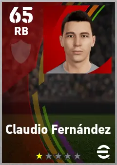 Claudio Fernandez eFootball 2026 player card — 65 OVR RB
