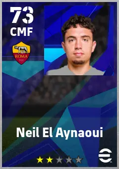 Neil El Aynaoui eFootball 2026 player card — 73 OVR CMF
