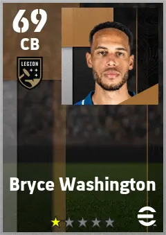 Bryce Washington eFootball 2026 player card — 69 OVR CB