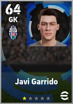 Javi Garrido eFootball 2026 player card — 64 OVR GK