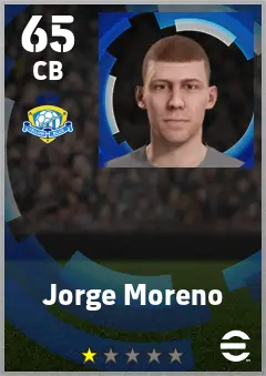 Jorge Moreno eFootball 2026 player card — 65 OVR CB