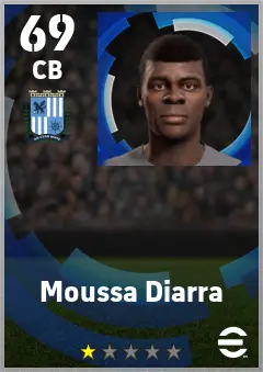 Moussa Diarra eFootball 2026 player card — 69 OVR CB