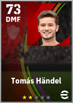 Tomas Handel eFootball 2026 player card — 73 OVR DMF