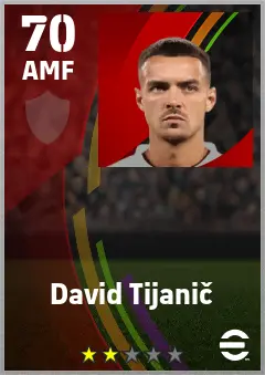 David Tijanic eFootball 2026 player card — 70 OVR AMF