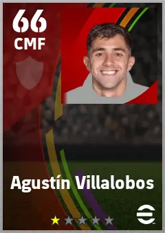 Agustin Villalobos eFootball 2026 player card — 66 OVR CMF