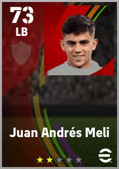 Juan Andres Meli eFootball 2026 player card — 73 OVR LB