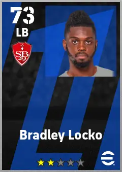 Bradley Locko eFootball 2026 player card — 73 OVR LB