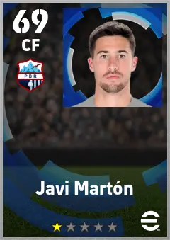 Javi Marton eFootball 2026 player card — 69 OVR CF
