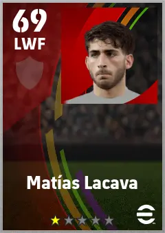 Matias Lacava eFootball 2026 player card — 69 OVR LWF