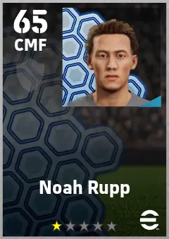 Noah Rupp eFootball 2026 player card — 65 OVR CMF