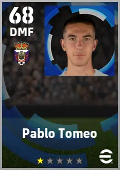 Pablo Tomeo eFootball 2026 player card — 68 OVR DMF