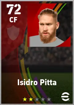 Isidro Pitta eFootball 2026 player card — 72 OVR CF
