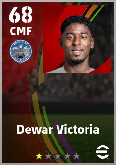 Dewar Victoria eFootball 2026 player card — 68 OVR CMF