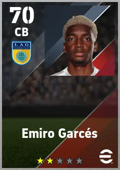 Emiro Garces eFootball 2026 player card — 70 OVR CB