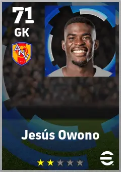 Jesus Owono eFootball 2026 player card — 71 OVR GK