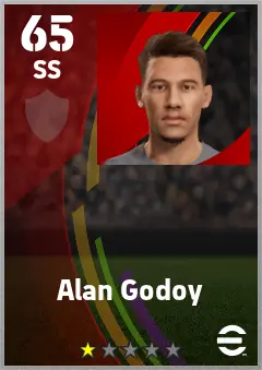 Alan Godoy eFootball 2026 player card — 65 OVR SS