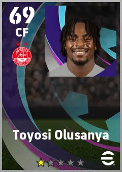 Toyosi Olusanya eFootball 2026 player card — 69 OVR CF