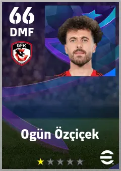 Ogun Ozcicek eFootball 2026 player card — 66 OVR DMF