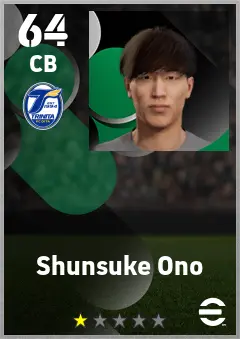 Shunsuke Ono eFootball 2026 player card — 64 OVR CB