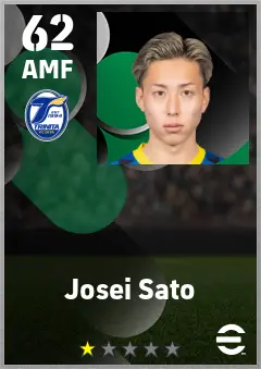 Josei Sato eFootball 2026 player card — 62 OVR AMF