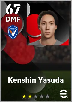 Kenshin Yasuda eFootball 2026 player card, 67 OVR DMF