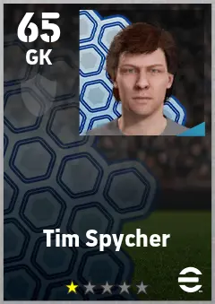 Tim Spycher eFootball 2026 player card — 65 OVR GK