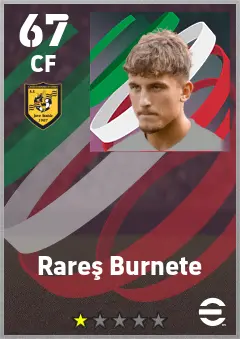 Rares Burnete eFootball 2026 player card — 67 OVR CF