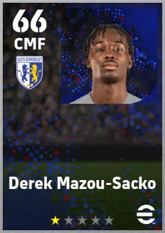 Derek Mazou-Sacko eFootball 2026 player card — 66 OVR CMF