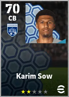 Karim Sow eFootball 2026 player card — 70 OVR CB