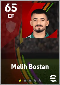 Melih Bostan eFootball 2026 player card — 65 OVR CF