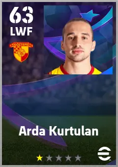 Arda Kurtulan eFootball 2026 player card — 63 OVR LWF
