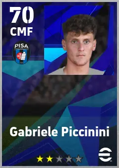 Gabriele Piccinini eFootball 2026 player card — 70 OVR CMF