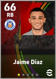 Jaime Diaz eFootball 2026 player card — 66 OVR RB