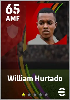 William Hurtado eFootball 2026 player card — 65 OVR AMF