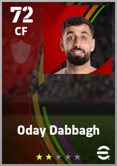 Oday Dabbagh eFootball 2026 player card — 72 OVR CF