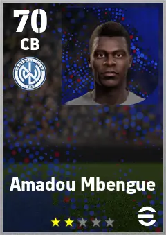 Amadou Mbengue eFootball 2026 player card — 70 OVR CB