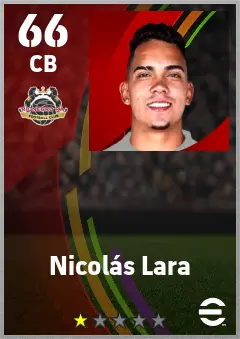 Nicolas Lara eFootball 2026 player card — 66 OVR CB