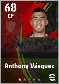 Anthony Vasquez eFootball 2026 player card — 68 OVR CF
