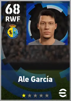 Ale Garcia eFootball 2026 player card — 68 OVR RWF