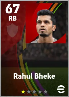 Rahul Bheke eFootball 2026 player card — 67 OVR RB