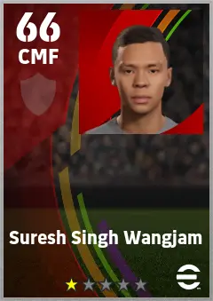 Suresh Singh Wangjam eFootball 2026 player card — 66 OVR CMF