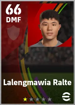 Lalengmawia Ralte eFootball 2026 player card — 66 OVR DMF