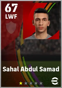 Sahal Abdul Samad eFootball 2026 player card — 67 OVR LWF