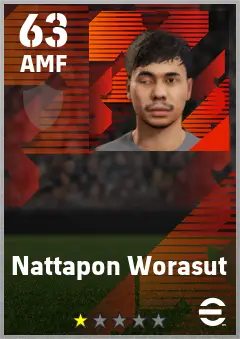 Nattapon Worasut eFootball 2026 player card — 63 OVR AMF