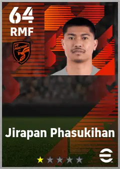 Jirapan Phasukihan eFootball 2026 player card — 64 OVR RMF