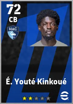 E. Youte Kinkoue eFootball 2026 player card — 72 OVR CB