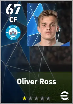 Oliver Ross eFootball 2026 player card — 67 OVR CF
