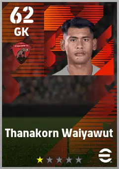 Thanakorn Waiyawut eFootball 2026 player card — 62 OVR GK
