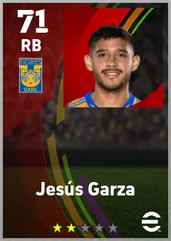 Jesus Garza eFootball 2026 player card — 71 OVR RB