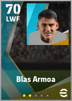 Blas Armoa eFootball 2026 player card — 70 OVR LWF